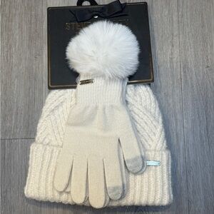 Steve Madden Yarn Knit Beanie and Gloves Set